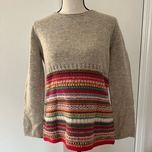 Kuna Colorful Baby Alpaca Knit Open Front Cardigan Sweater — Women’s Small